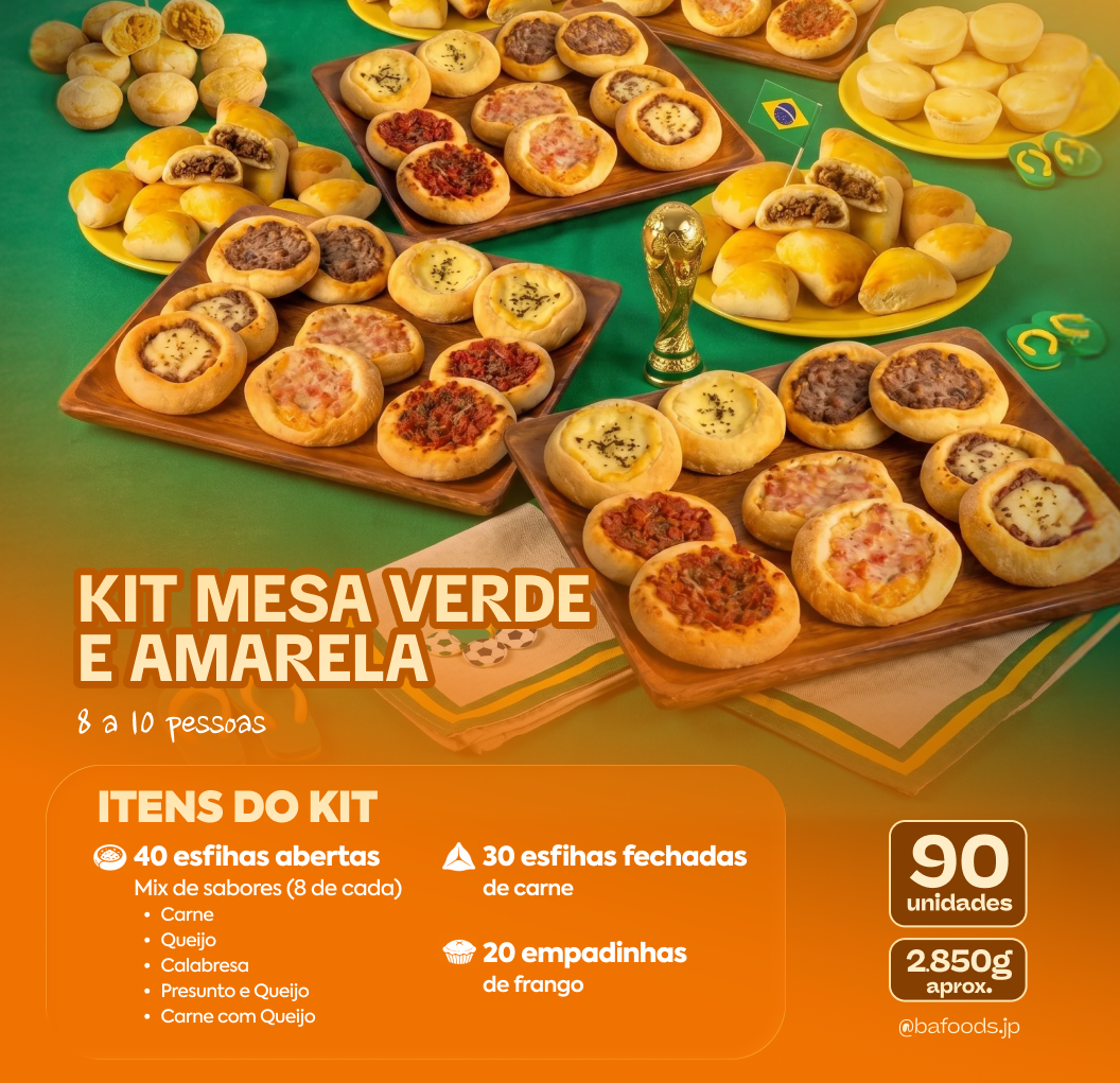 Kit Mesa Verde e Amarela 🇧🇷 | Serve 8-10 pessoas