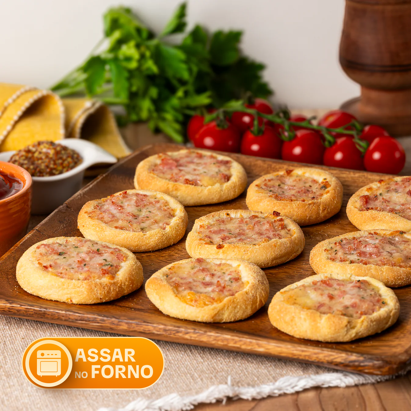 Esfiha aberta de presunto e queijo 40g