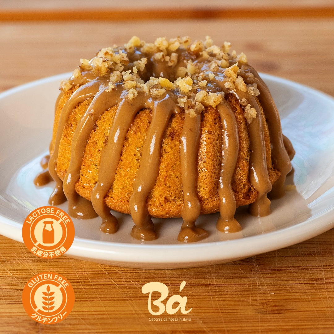 Bolo de nozes sem glúten com doce de leite de amêndoa - 1 unidade